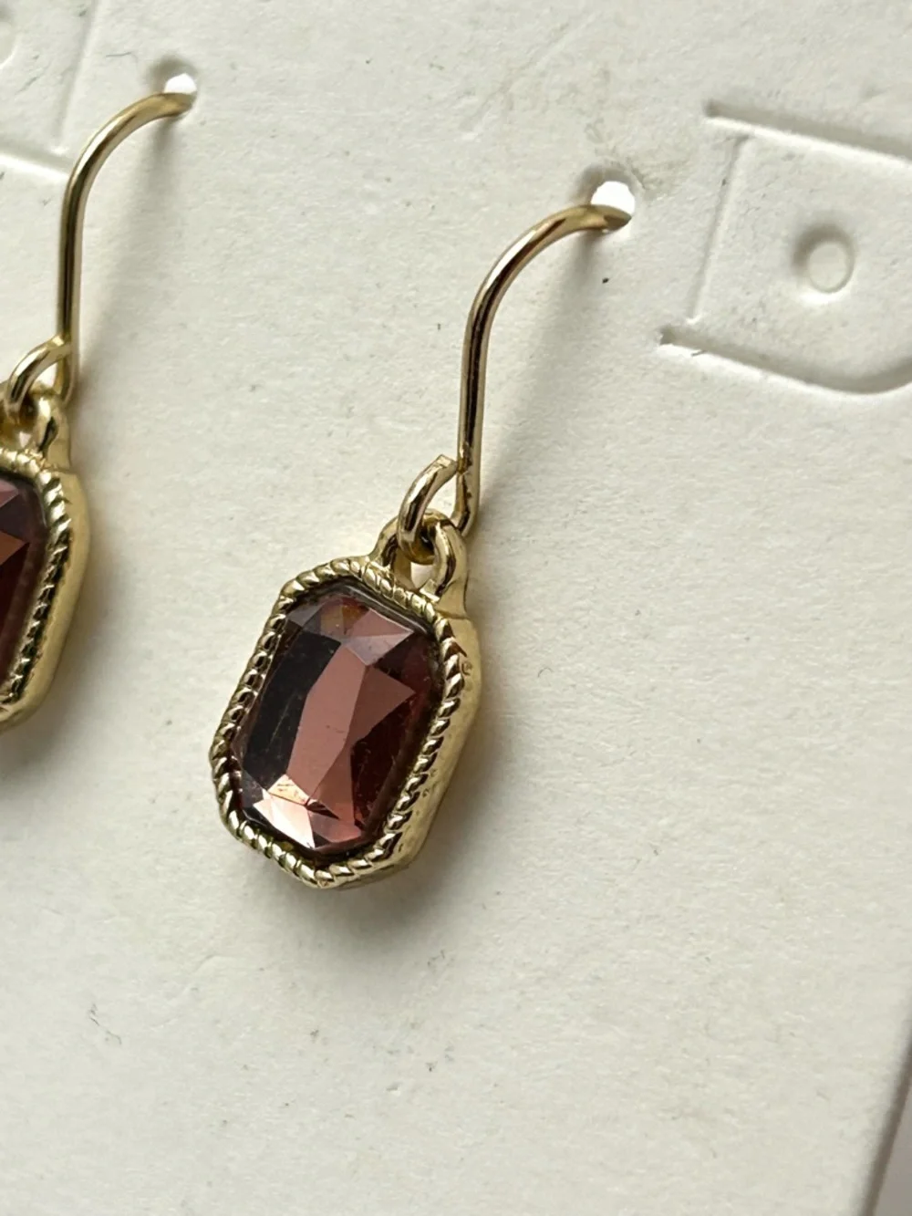J. Crew Bronze Rose Jeweled Drop Earrings NWT